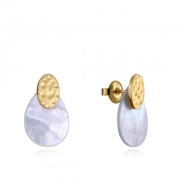 Pendientes Viceroy acero Ip dorado madre perla 14079E01012