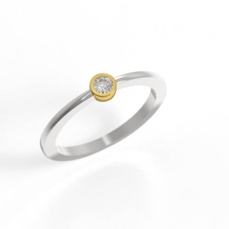 Anillo de oro blanco con un diamante talla brillante