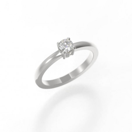 Anell d'or blanc amb un diamant talla brillant