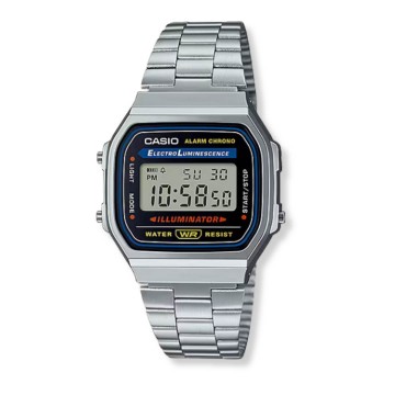 Reloj Casio vintage retro plateado unisex A168WA-1