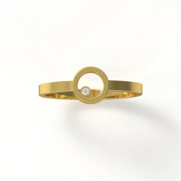 Anillo oro amarollo diamante talla brillante joyeria gaja manlleu vic osona