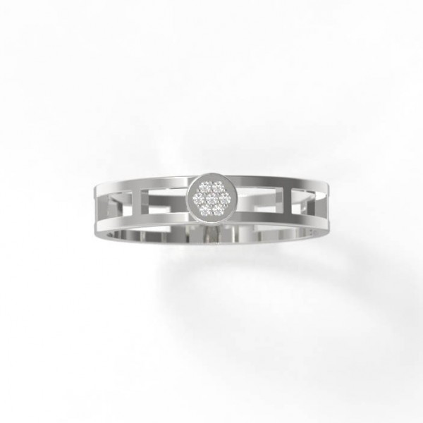 Anillo de oro blanco con diamantes talla brillante