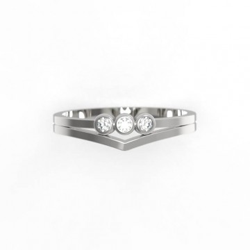 Anillo oro blanco tres diamantes brillante joyeria gaja manlleu vic osona