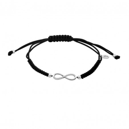 Brazalete Lotus silver LP1872-2-6 macramé infinito con circonitas