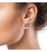 Pendientes largos de plata dorada con circonitas