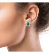 Pendientes Rosetón de plata con circonitas