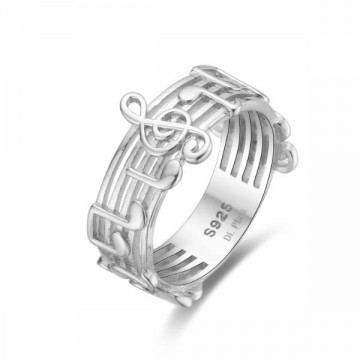 Anillo de plata con notas musical Clave de Sol