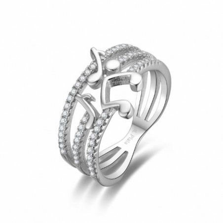 Anillo de plata con notas musical y circonitas