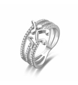 Anillo de plata con notas musical y circonites