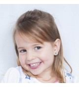 Arracades de plata infantil estrella amb esmalt blau