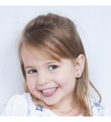 Arracades plata infantil estrella esmalt rosa circonita