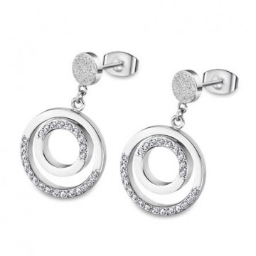 Pendientes Lotus Style de acero con circonitas LS2180/4/1