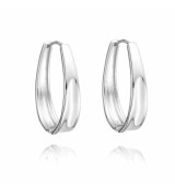 Arracades d'aro oval de plata