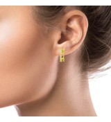 Arracades d'aro de plata daurada amb circonites