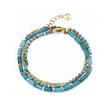 Pulsera Viceroy dorada para mujer con cristales azules 14174P01016