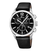 Rellotge Lotus amb corretja de pell negra18691/3