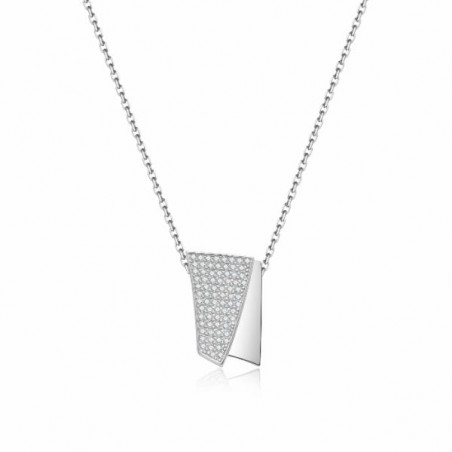 Collar de plata con pavé de circonitas blancas