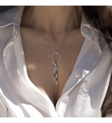 Penjoll de plata bicolor per dona amb zirconites 19608-PE