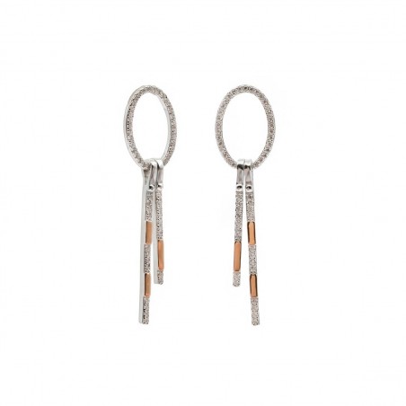 Pendientes de plata bicolor para mujer con circonitas Lineargent 19608-A