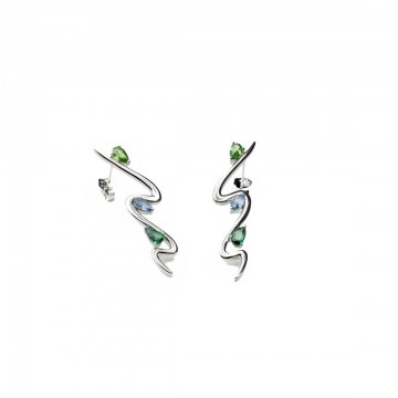 Pendientes de plata Lineargent para mujer con circonitas de color 19452-A