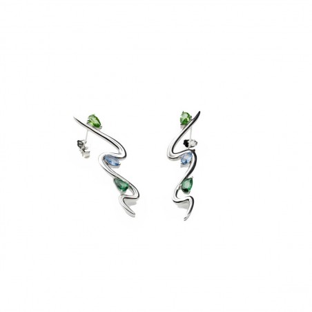 Pendientes de plata Lineargent para mujer con circonitas de color 19452-A