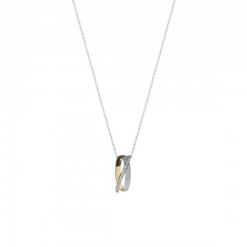 Collar de plata Lineargent bicolor para mujer con circonitas 19113-PE