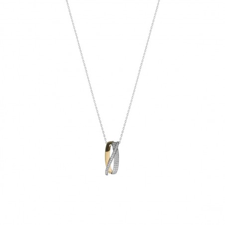 Collar de plata Lineargent bicolor para mujer con circonitas 19113-PE