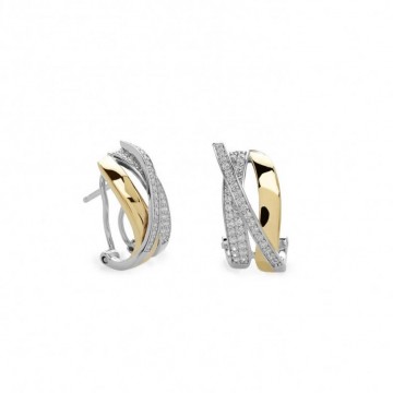 Pendientes de plata Lineargent bicolor para mujer con circonitas 19113-A