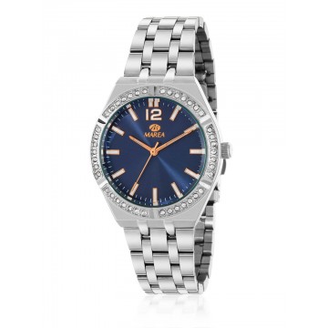 Reloj Marea para mujer con circonitas y esfera azul brillante B41382/3