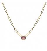 Penjoll de plata daurada per dona amb zirconita rosa 19185-R-C