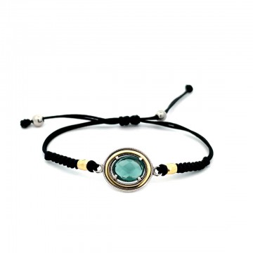 Pulsera de plata para mujer TopSilver con piedra verde PU7618PMA