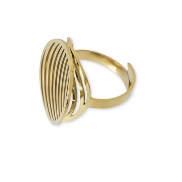 Anillo Anartxy de acero dorado abierto para mujer manlleu vic osona