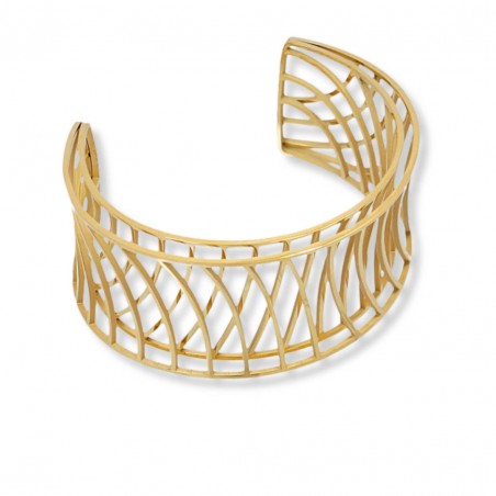 Pulsera abierta para mujer Anartxy de acero dorado