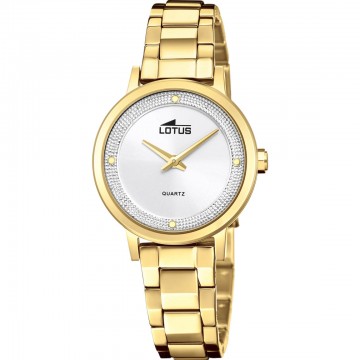 Reloj Lotus para mujer IP dorado con cadena 18893-1