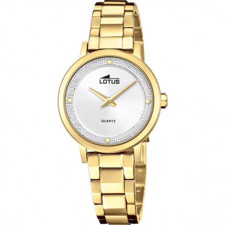 Reloj Lotus para mujer IP dorado con cadena 18893-1