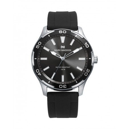 Reloj Mark Maddox para hombre con correa de silicona negra HC1009-16