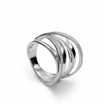 Anillo plata doble linea circonitas Lineargent 18662-R