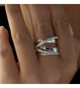 Anell plata doble línia zirconites Lineargent 18662-R