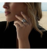 Anell plata doble línia zirconites Lineargent 18662-R