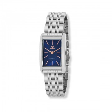 Reloj Marea rectangular mujer esfera azul cadena B36207-2