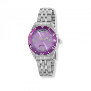 Reloj Marea mujer lila doble calendario cadena B36203-4