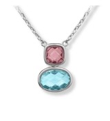 Penjoll per dona de plata amb zirconites de color