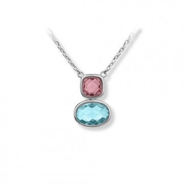 Collar para mujer de plata con circonitas de color