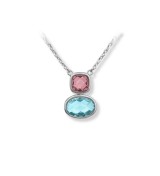 Penjoll per dona de plata amb zirconites de color