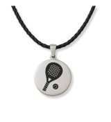 Colgante placa de acero raqueta de Pádel grabada con láser