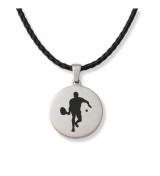 Colgante placa de acero jugador de Pádel grabado con láser