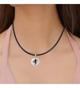 Colgante placa de acero jugador de Pádel grabado con láser