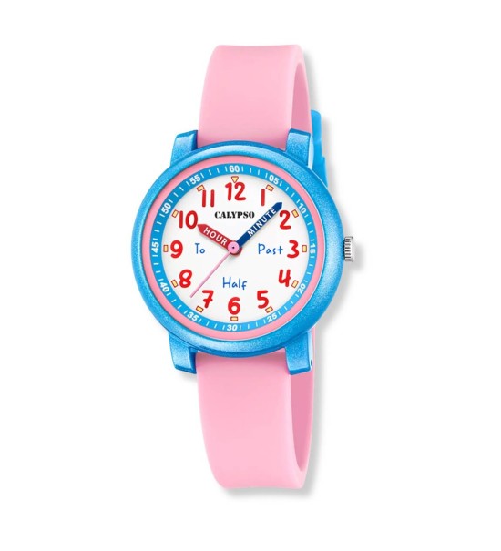 Rellotge infantil per nena CALYPSO color rosa i blau K5827-2