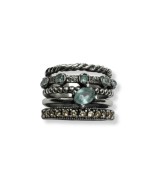 Anell ample per dona TopSilver de plata amb pedra calcedònia