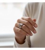 Anell obert per dona TopSilver de plata amb zirconites